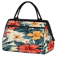 Travel Duffel Bag, Sports Tote Gym Bag, Vintage Tropical Flower Overnight Weekender Bags Carry on Bag for Women Men, Airlines Approved Personal Item Travel Bag for Labor and Delivery