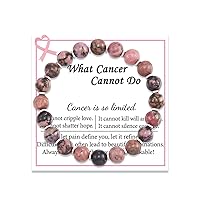 Breast Cancer Awareness Bracelets Gifts for Women Girls Natural Stone Inspirational Encouragement Gifts for Women Girls