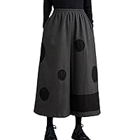 ellazhu Women's Baggy Harem Skirt Pants Elastic Waist Polka Dot Pants GZ64