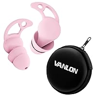 Ear Plugs for Noise Reduction, Reusable Sleeping Ear Plugs, 2Pairs Super Soft Fit Silicone Earplugs for Concerts, Sleep Snoring, Work, 33dB Noise Reduction Ear Plugs for Sound Blocking (Pink)