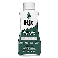 Rit 01794000701 Liquid Fabric Dye, 8-Ounce, Dark Green, 8 Fl Oz (Pack of 1)