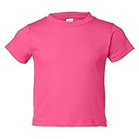 Rabbit Skins Infant Comfort Ribbed Crewneck T-Shirt, Hot Pink, 24 Months