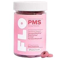 FLO PMS Gummies for Women, 30 Servings (Pack of 1) - Proactive PMS Relief - Targets Hormonal Breakouts, Bloating, Cramps, & Mood Swings with Chasteberry, Vitamin B6, & Lemon Balm