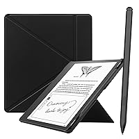 KuRoKo Kindle Scribe Case Cover & EMR Stylus, Slimshell Case for Kindle Scribe 10.2” Origami Standing Lightweight with Tablet Replacement Pen - Black Case