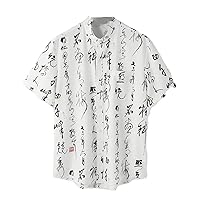 Men Shirt Style Printing Lapel Short Sleeve Clothing Streetwear Summer Casual Male Shirts