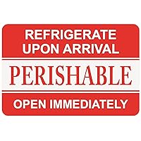 Perishable Open Immediately Stickers,2x3 inch 200pcs Waterproof Perishable Refrigerate Upon Arrival Open Immediately Sticker