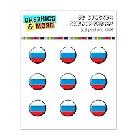 Graphics and More Russia Russian Flag Home Button Stickers Fits Apple iPhone 4/4S/5/5C/5S, iPad, iPod Touch - Non-Retail Packaging - Clear