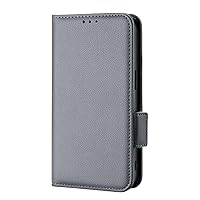 Case Compatible with Xiaomi Poco M6 Pro 4G,PU Leather Case & Standable Flip Case,Wallet Design with Card Slot Gray