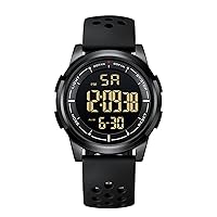 Ultra-Thin Sports Waterproof Digital Watch,Outdoor Military Watches,Super Wide-Angle Display Digital Wrist Watches with LED Back Ligh,Alarm,Date,Breathable Silicone Strap.
