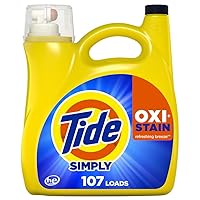 Tide Simply Oxi Boost + Ultra Stain Release, Tough on Stains, Whitens, Brightens, Refreshing Breeze Scent, 151 fl oz, 107 Loads