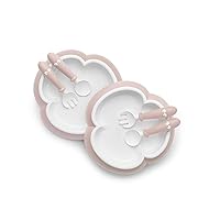 BABYBJÃ–RN Baby Plate, Spoon and Fork, 2 Sets, Powder Pink