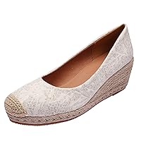 Sandals Women Dressy Summer Fashion Sequined High Heel Espadrilles Shoes Pumps Slip On For Casual Party Wedding Wedges