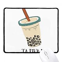 Drink Pearl Milk Tea Food Taiwan Mousepad Stitched Edge Mat Rubber Gaming Pad
