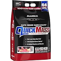 ALLMAX QUICKMASS, Strawberry Banana - 10 lb - Rapid Mass Gain Catalyst - Up to 64 Grams of Protein Per Serving - 3:1 Carb to Protein Ratio - Zero Trans Fat - Up to 70 Servings