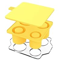 Silicone Ice Cube Mold with Acrylic Tray Set for Stanley Cup - Flexible Silicone with Easy Release Perfect for Cocktails, Whiskey, and Beverages BPA Free (Yellow)