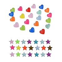 300 Sets Snap Kits, T5 20 Colors Snap Fastener Kit Plastic Resin, Buttons Fastener Set Heart Shape and Five-Pointed Star for Clothing Diapers Bibs Rain Coat Crafting