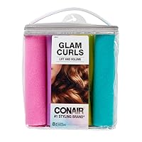 Conair Foam Hair Rollers for Big Loop Curls, Hair Rollers, Hair Curlers in Assorted Sizes, 8 Count