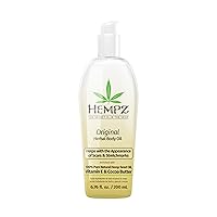 HEMPZ Original Floral Banana Hydrating Body Oil for Scars & Stretchmarks - Moisturizing Vitamin Rich Hempseed Formula for Restoring Damaged or Extremely Dry Skin, for Men or Women, 6.76 Oz