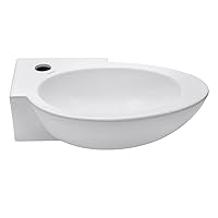 EC1603-R Elanti 1603-R Porcelain Wall-Mounted Oval Compact Sink