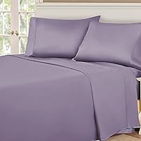 Superior 100% Egyptian Cotton 530 Thread Count Solid Sheet Set, King, Lavender