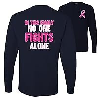 in This Family No One Fights Alone Breast Cancer Awareness Front&Back Mens Long Sleeves