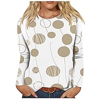 Shirts for Women Round Neck Long Sleeve Floral Print Tops 2024 Spring Fashion Plus Sized Lightweight Tees Tops