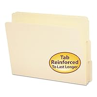 End Tab File Folder, Shelf-Master Reinforced 1/3-Cut Tab, Letter Size, Manila, 100 per Box (24134)