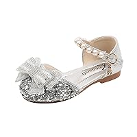 Girls Dress Shoes Girls Ballet Flat Dress Shoes Mary Jane Wedding Party Shoes Flat Flower Bridesmaids Princess Shoes