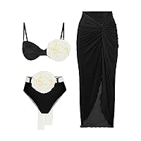 Two Piece Bathing Suits for Women High Waist Patterned Modest Bikini Sets for Women with Shorts Plus Swim Ski