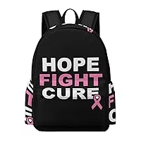 Hope Fight Breast Cancer Travel Hiking Laptop Backpack for Men Women Camping Gym Backpacks Funny Casual Bag Gift