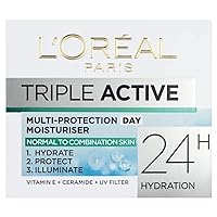 L'Oréal Paris Dermo-Expertise Triple Active Day Multi-Protection Moisturiser - Normal & Combination Skin (50ml)