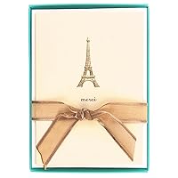 Graphique Eiffel Tower La Petite Presse Boxed Notecards - 10 Embossed and Embellished Gold Foil 