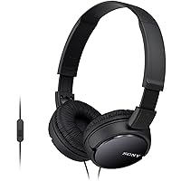 Sony ZX Series Wired On-Ear Headphones with Mic, Black MDR-ZX110AP