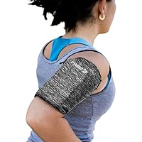 E Tronic Edge Phone Holder for Running, Cell Phone Arm Bands with Reflective Logo, Phone Strap Armband Fits iPhone and Android, Use for Running, Walking, Hiking and Biking, Gray, Small