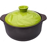 Western-Style Pot, Casseroles, 6.7 inches (17 cm), For 1-2 People, Green Leaf