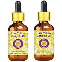 dève herbes Pure Yellow Marigold Oil (Calendula officinalis) with Glass Dropper Infused (Pack of Two) 100ml X 2 (6.76 oz)