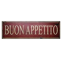 ArogGeld BUON Appetito Sign, Rustic Wall Plaque Sign Vintage Wooden Sign 6x20in