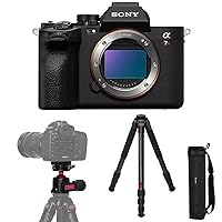 Sony Alpha a7R V 61.0MP Full Frame Mirrorless Digital Interchangeable Lens Camera Body - Bundle with Everest T3 4-Section Carbon Fiber Compact Tripod, Everest H2 Ball Head