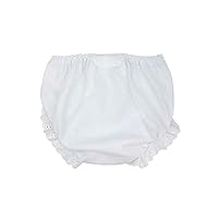I.C. Collections Baby Girls White Double Seat Diaper Cover Bloomers, Size NB