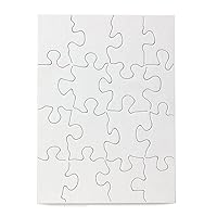 Hygloss Blank Puzzle for Decorating – for DIY Invite, Party Favors, Art Activity – 4 x 5.5 Inches, 16 Pieces - 8 White Jigsaw Puzzles with Envelopes
