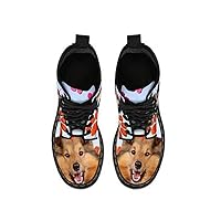Artist Unknown Cute Shetland Sheepdog Double Side Print Boots for Women