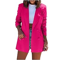 Women's Mid Length Blazers Casual Long Sleeve Business Cardigan Jacket Dressy Classy Office Work Blazer Coat Tops
