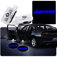 2pcs Set Car Door Courtesy Projector Puddle Logo Lights Replacement for Charger 2006-2023 with Blue Daytona Emblem,No Fading Color Logo