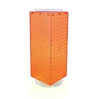 Azar Displays 703385-ORG Four-Sided Revolving 8”W X 20”H Pegboard Counter Display, Orange