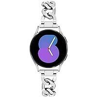 Galaxy Watch 6 5 4 Band 20mm Cowboy Chain Band for Samsung Galaxy Watch 4 5 6 Band 40mm 44mm, Women Cool Dressy Metal Band for Watch 5/5 Pro/Watch 4 Classic/Watch 6 Classic 43 47mm/Watch 3 41mm/Active 2