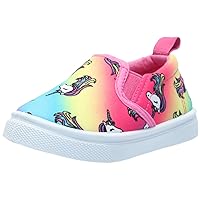 Josmo Girl's Unicorn and Stars Prints Low Top Casual Canvas Sneaker Tennis