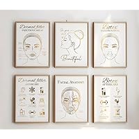 NATVVA Beauty Injection Filler Aftercare Print Poster Der-mal Filler Bo-tox Aftercare Wall Art Canvas Artwork Face Anatomy Prints Painting Beauty Room Wall Decor No Frame
