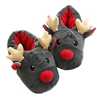 Women's Animal Elk Cotton Slippers Soft Christmas Bedroom Warm Non-slip Slippers