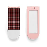 Red Plaid Pattern Cute Clip Fill Light for Phone Holder Front Light with 3 Light Modes Makeup Mirror