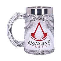 Nemesis Now B5296S0 Officially Licensed Assassins Creed White Game Tankard, Resin w. Stainless Steel